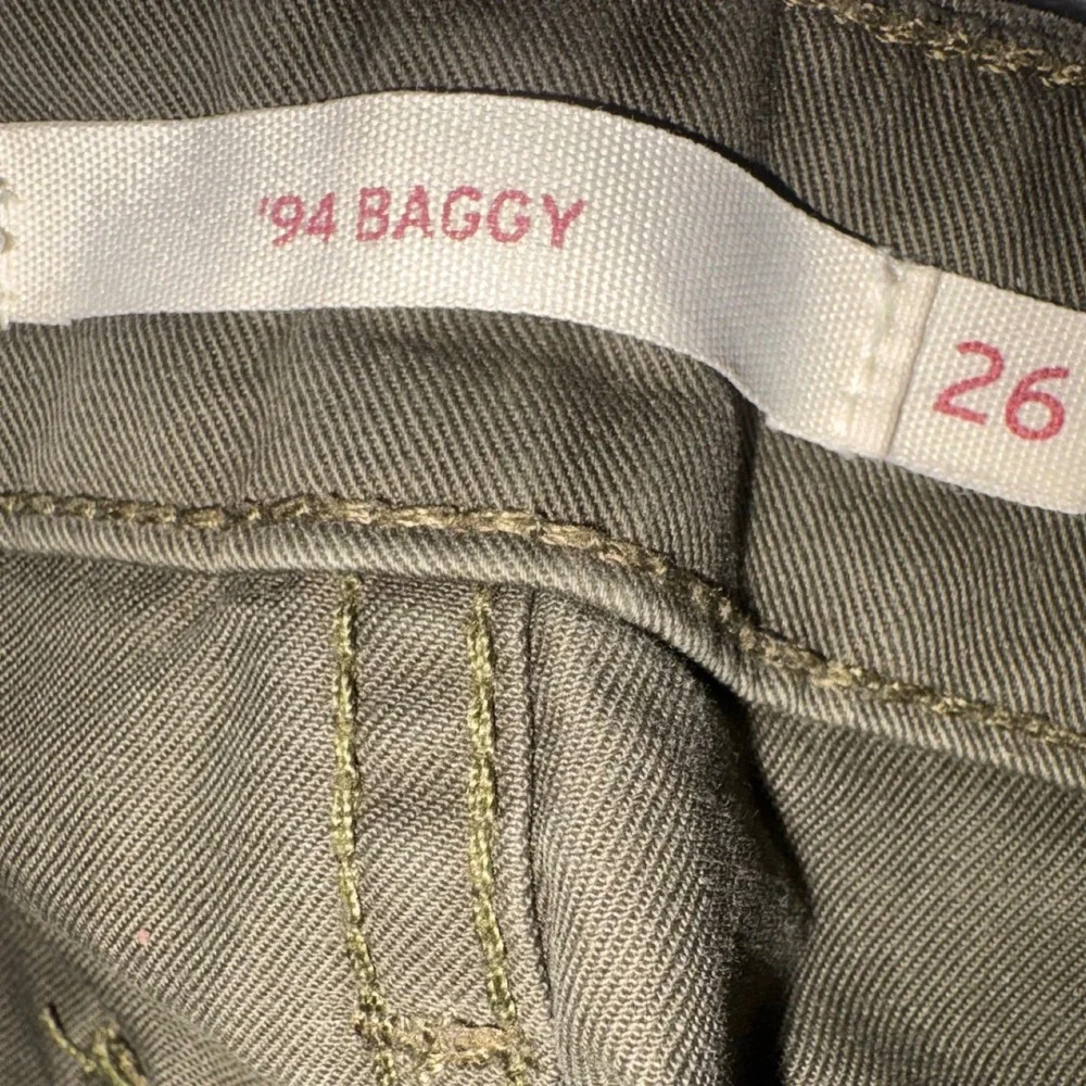 Levi's '94‎ Baggy Cargo Pants Olive Green Utility Pocket Cotton Size 26